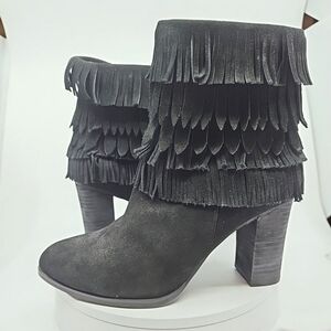 CATHERINE MALANDRINO SUEDE BLACK COGNAC BOOTS